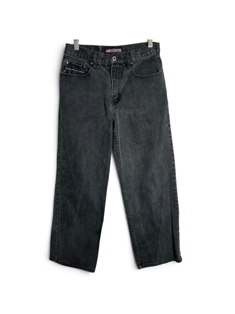 Vintage U.S. Polo Assoc. Black Straight-Leg Baggy Jeans Size Vintage 14